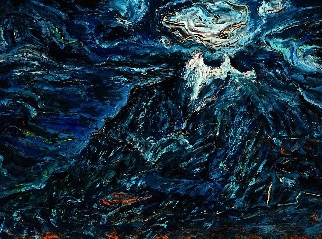 Pizzalandschaft, Ölfarbe auf Pizzakarton, 28.5 x 38.5cm, 2000/01 - 16