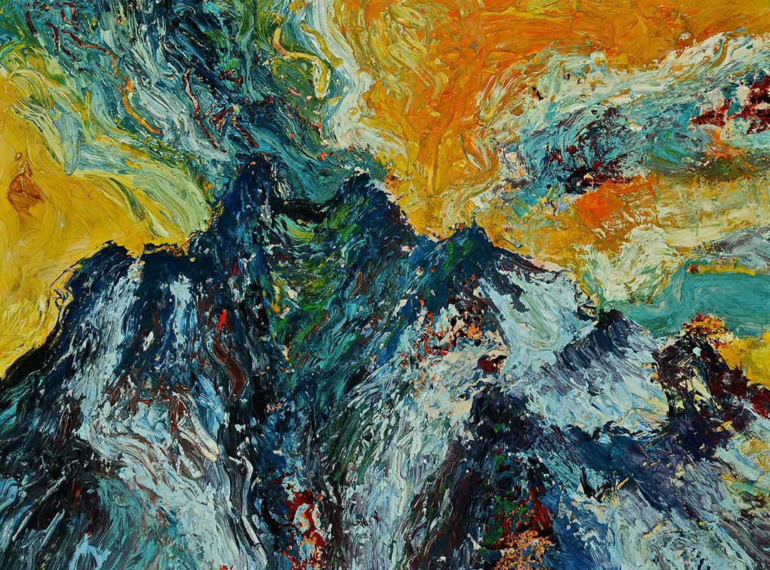 Pizzalandschaft, Ölfarbe auf Pizzakarton, 28.5 x 38.5cm, 2000/01 - 17