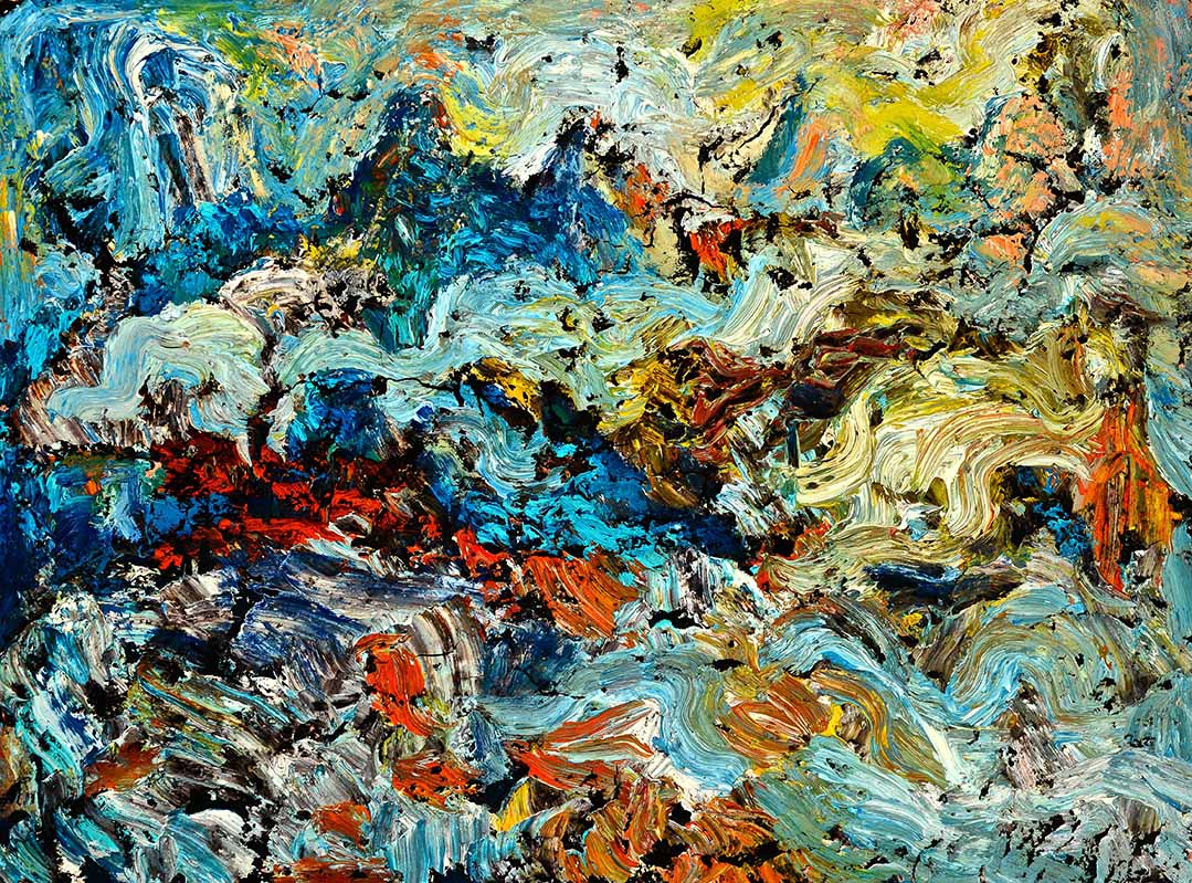 Pizzalandschaft, Ölfarbe auf Pizzakarton, 28.5 x 38.5cm, 2000/01 - 15
