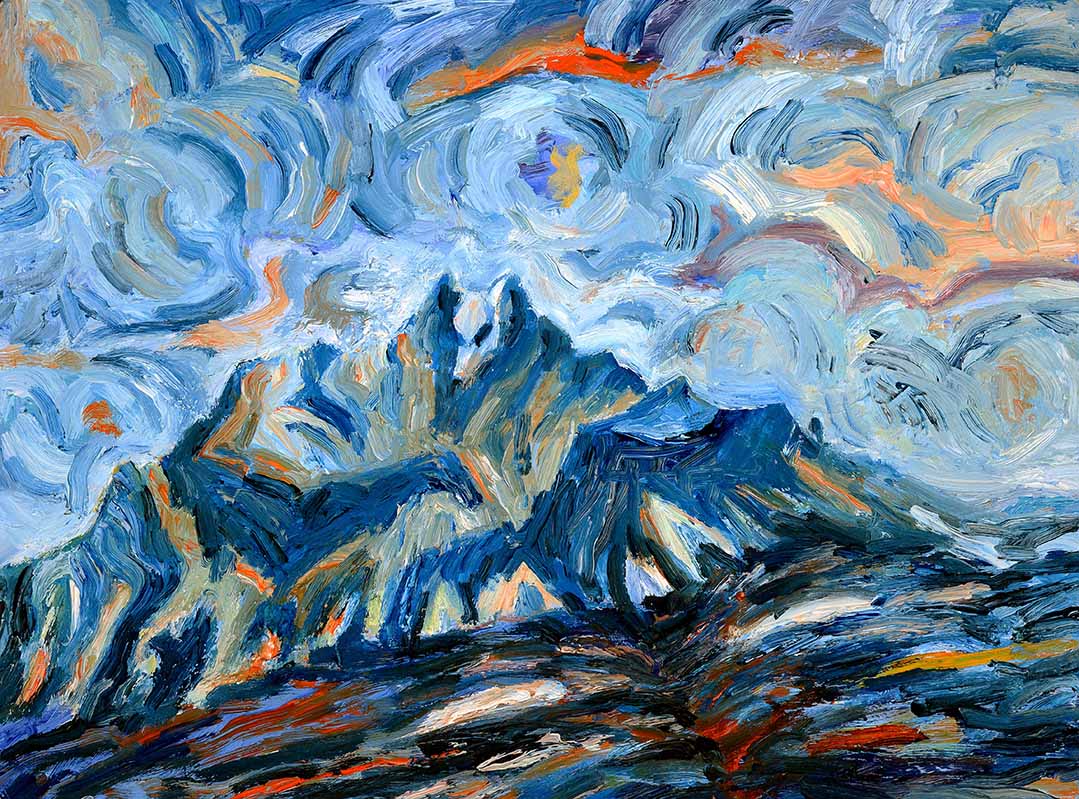 Pizzalandschaft, Ölfarbe auf Pizzakarton, 28.5 x 38.5cm, 2000/01 - 16