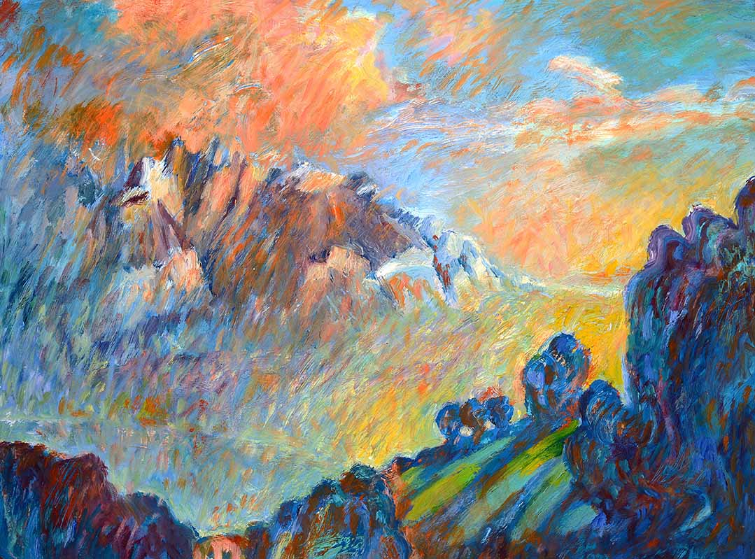 Pizzalandschaft, Ölfarbe auf Pizzakarton, 28.5 x 38.5cm, 2000/01 - 17