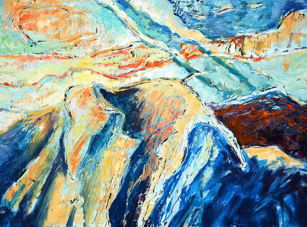 Pizzalandschaft, Ölfarbe auf Pizzakarton, 28.5 x 38.5cm, 2000/01 - 20