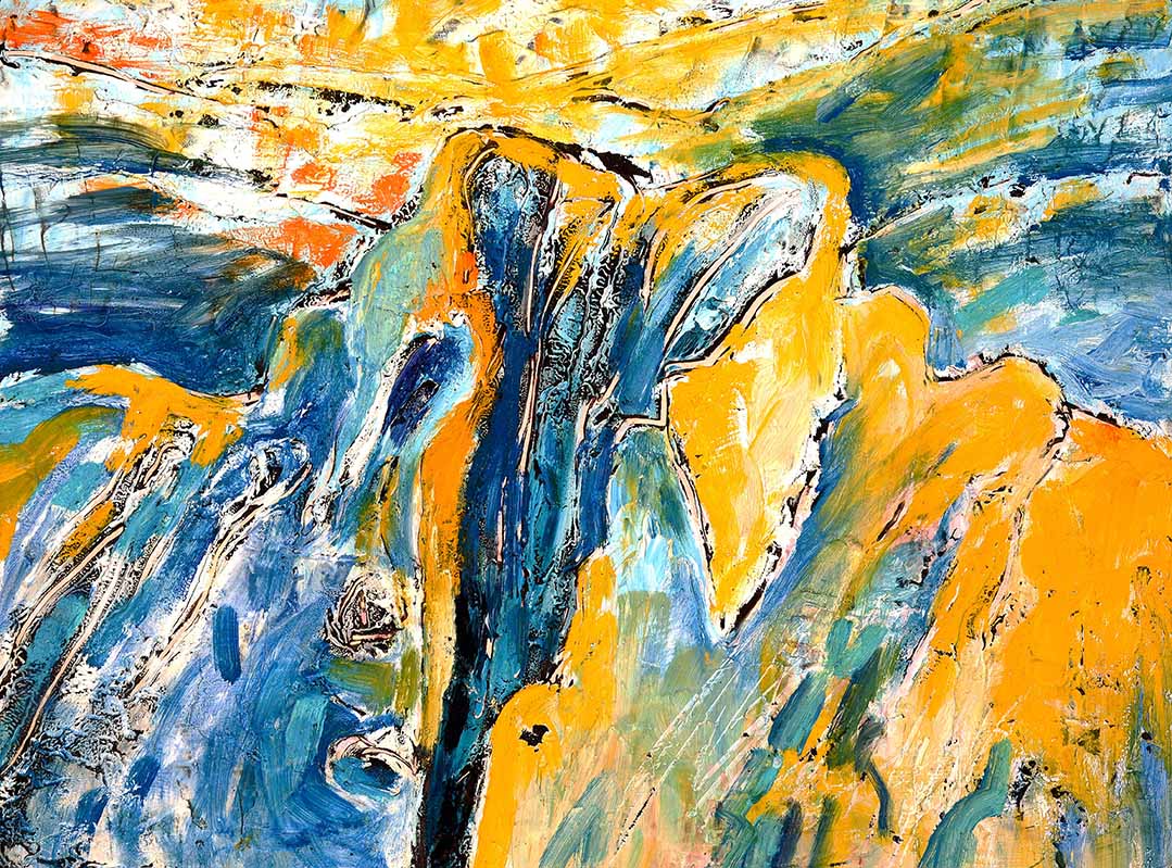 Pizzalandschaft, Ölfarbe auf Pizzakarton, 28.5 x 38.5cm, 2000/01 - 24