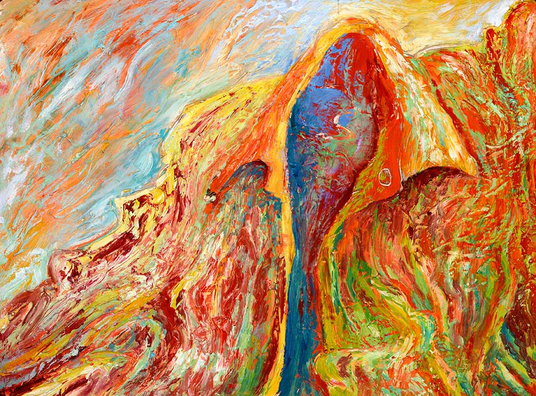 Pizzalandschaft, Ölfarbe auf Pizzakarton, 28.5 x 38.5cm, 2000/01 - 25