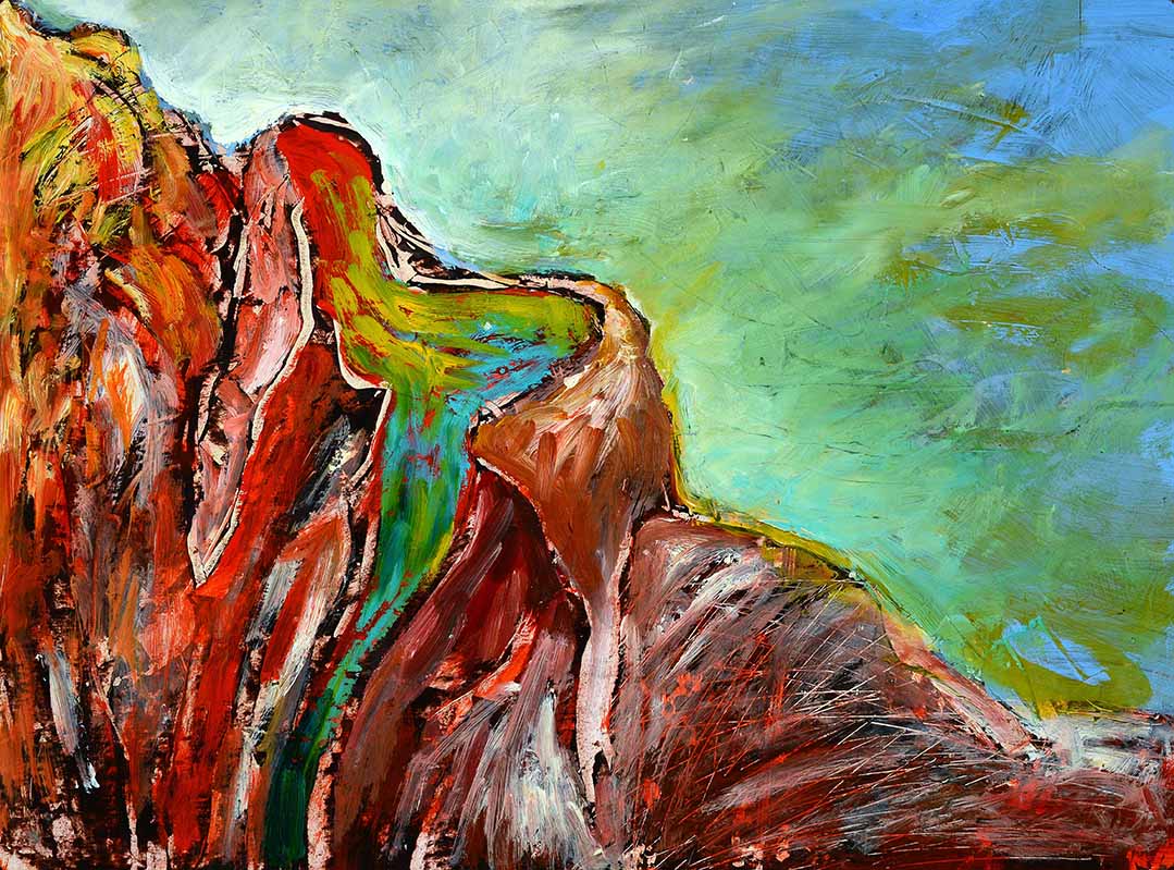 Pizzalandschaft, Ölfarbe auf Pizzakarton, 28.5 x 38.5cm, 2000/01 - 26