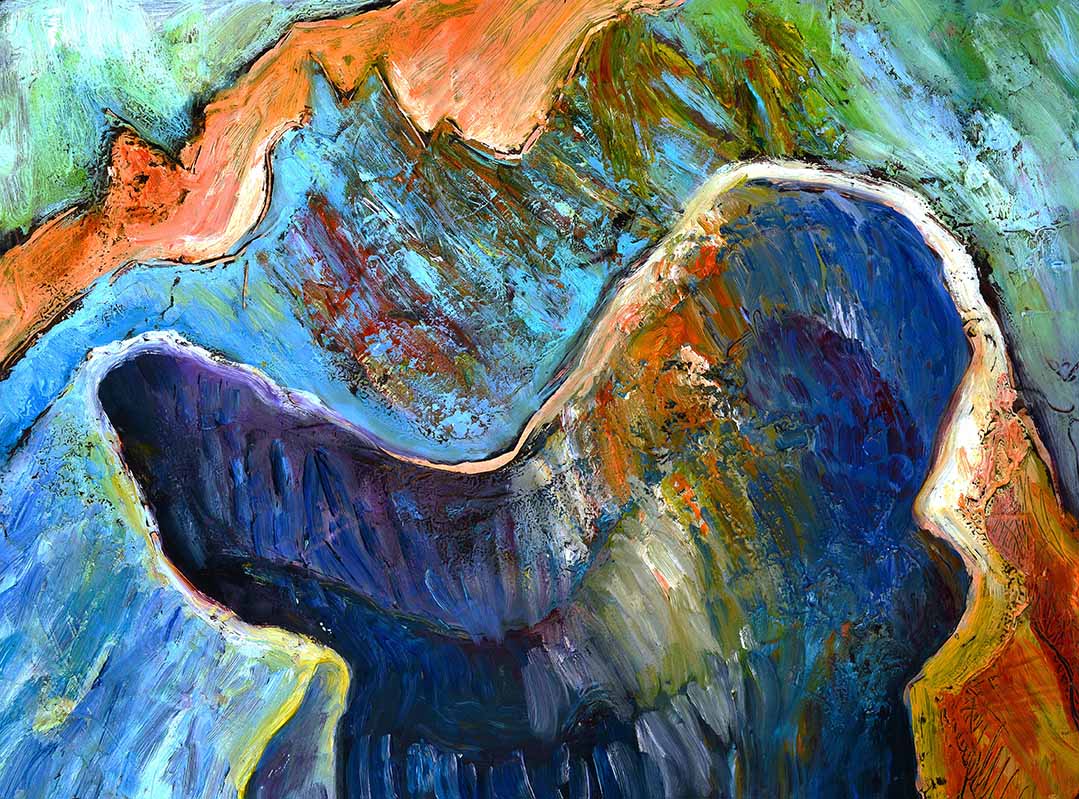 Pizzalandschaft, Ölfarbe auf Pizzakarton, 28.5 x 38.5cm, 2000/01 - 30