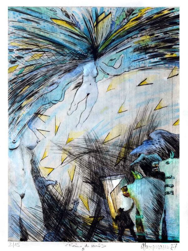 29 Reine de nuit, 15x20cm,coloriert,1987