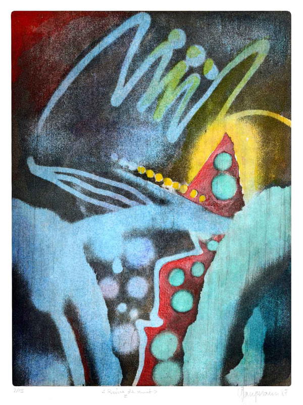 30 Reine de nuit, 15x20cm,coloriert,1987