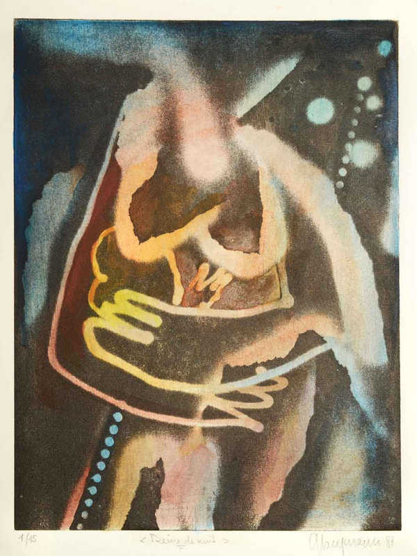 32 Reine de nuit, 15x20cm,coloriert, 1987