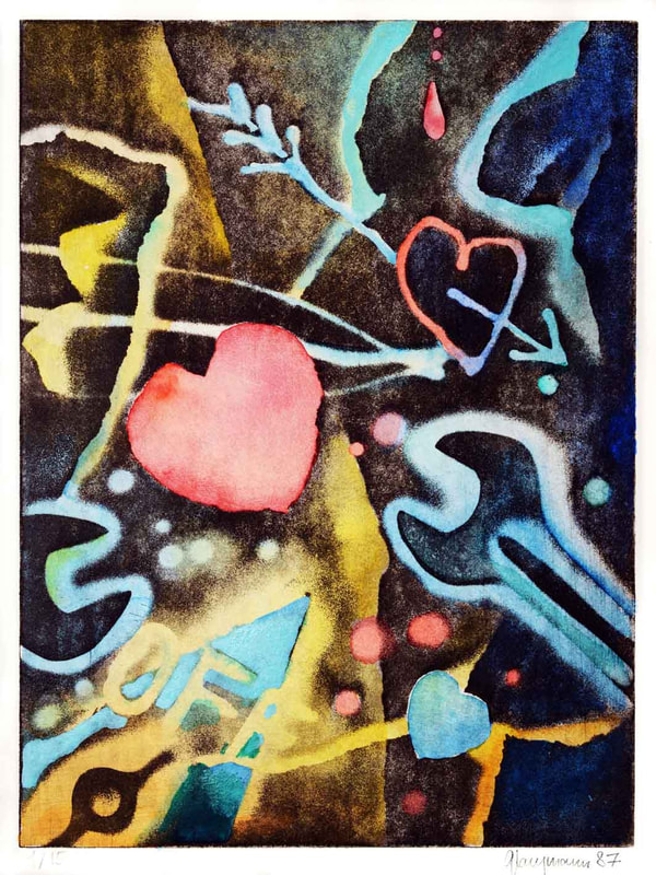 33 Reine de nuit, 15x20cm,coloriert, 1988
