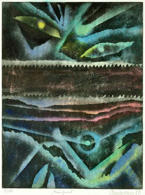 37 Reine de nuit, coloriert, 15x20cm, 1987