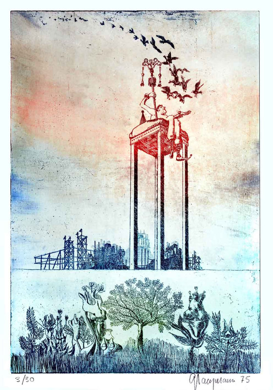 04 Le rêveur lucide, 20 x 28.5cm auf Bütten(38x51), 1975