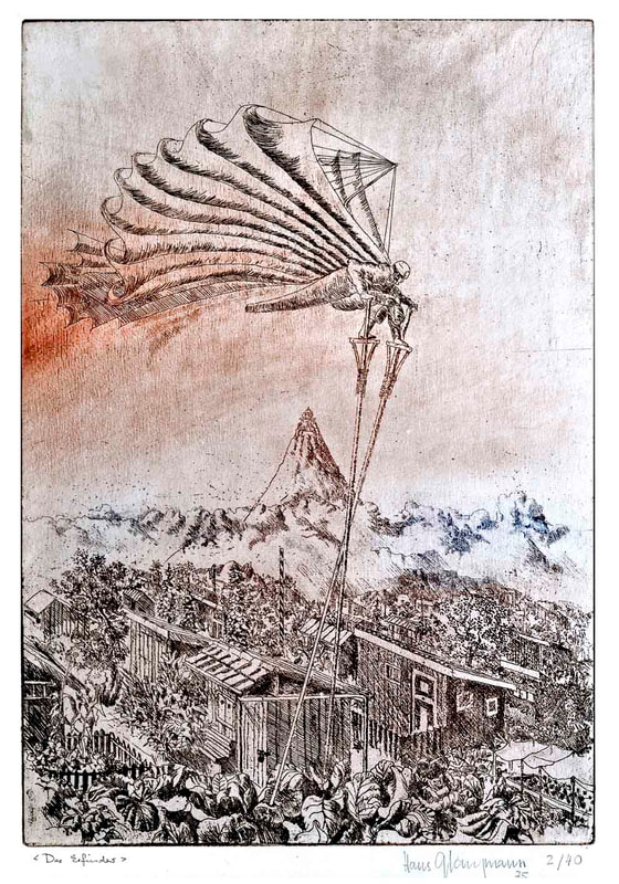 05 Der Erfinder, 20 x 28.5cm auf Bütten(38x51),1975