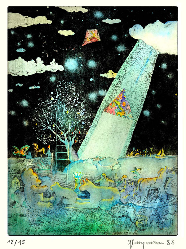 59 Giuliettas Traum, coloriert, 15x20cm, 1988