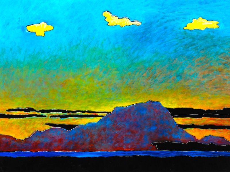 01 Die Terrasse, Serie 1, Industrielack, 60x80cm