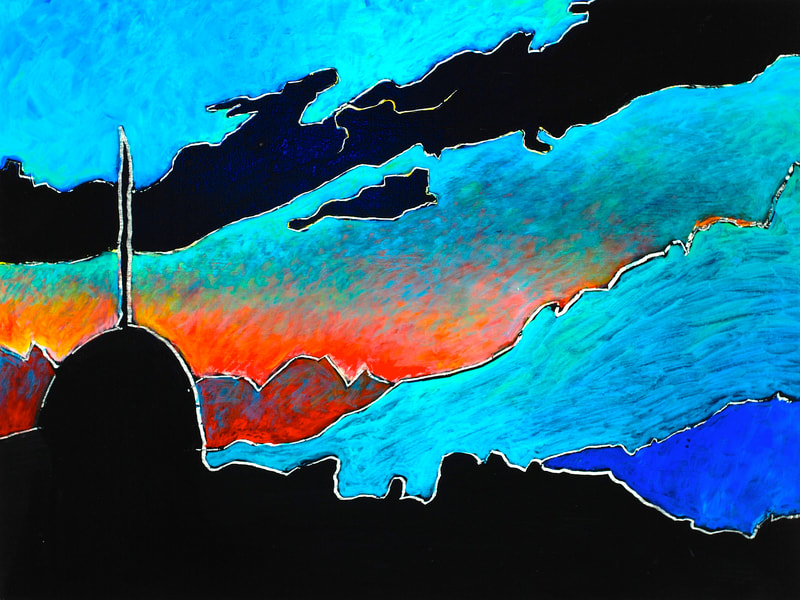 02 Die Terrasse, Serie 1, Industrielack, 60x80cm