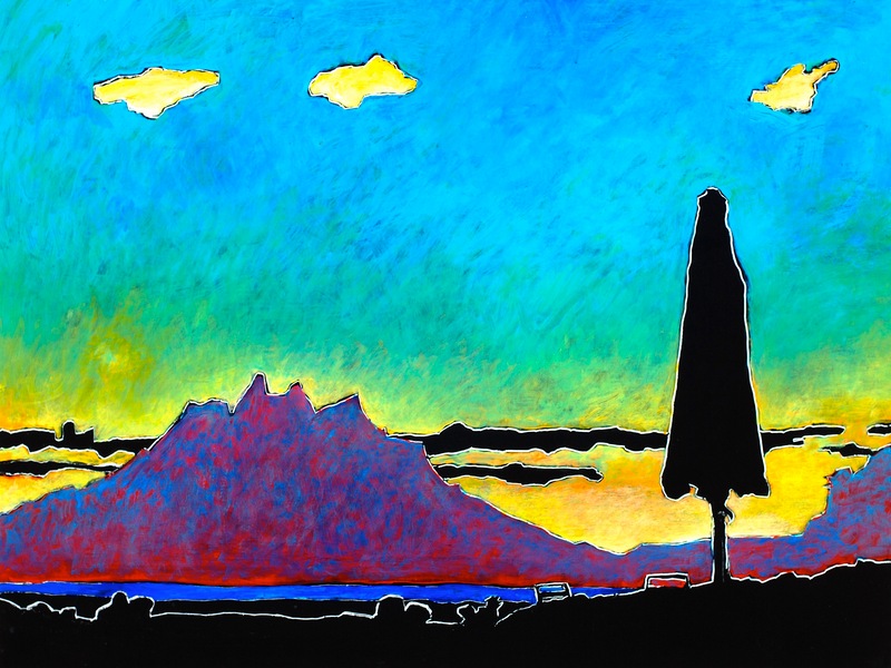 03 Die Terrasse, Serie 1, Industrielack, 60x80cm