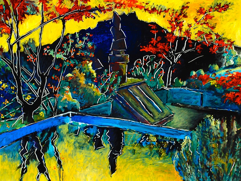 04 Die Terrasse, Serie 1, Industrielack, 60x80cm