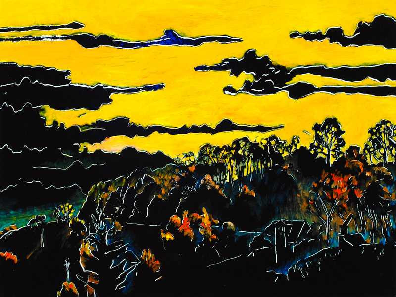 07 Die Terrasse, Serie 1, Industrielack, 60x80cm