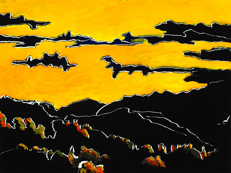 08 Die Terrasse, Serie 1, Industrielack, 60x80cm