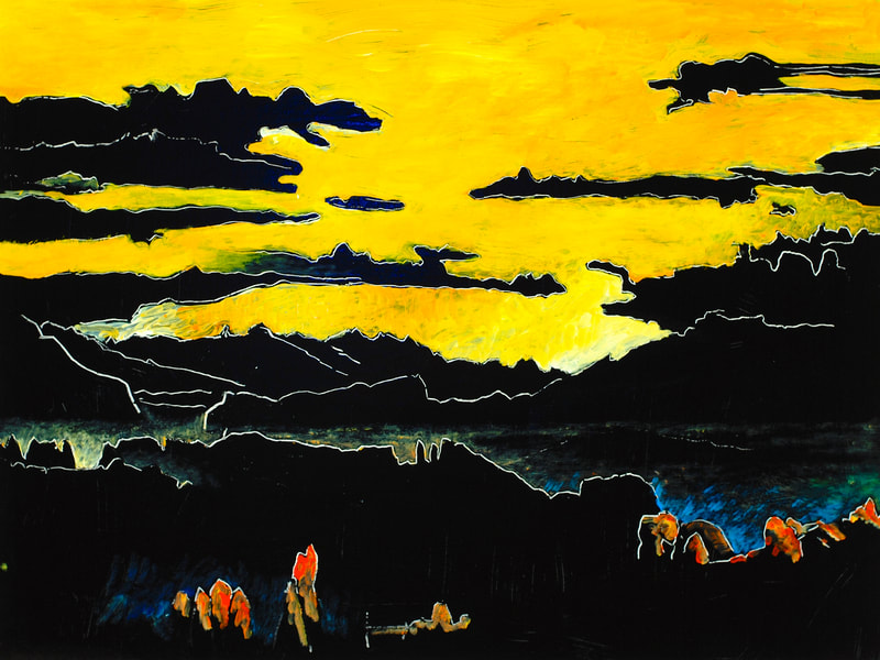 09 Die Terrasse, Serie 1, Industrielack, 60x80cm