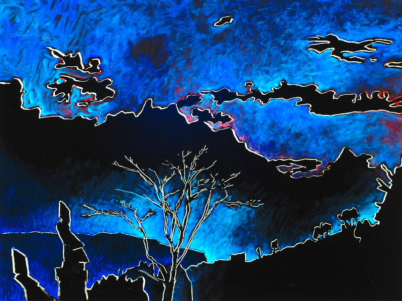 16 Die Terrasse, Serie 1, Industrielack, 60x80cm