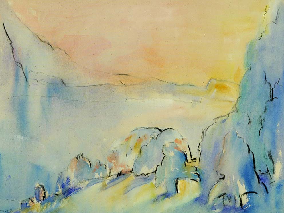 1 Studie, Kohle, Acryl auf Baumwolle, 60x80cm, 1991
