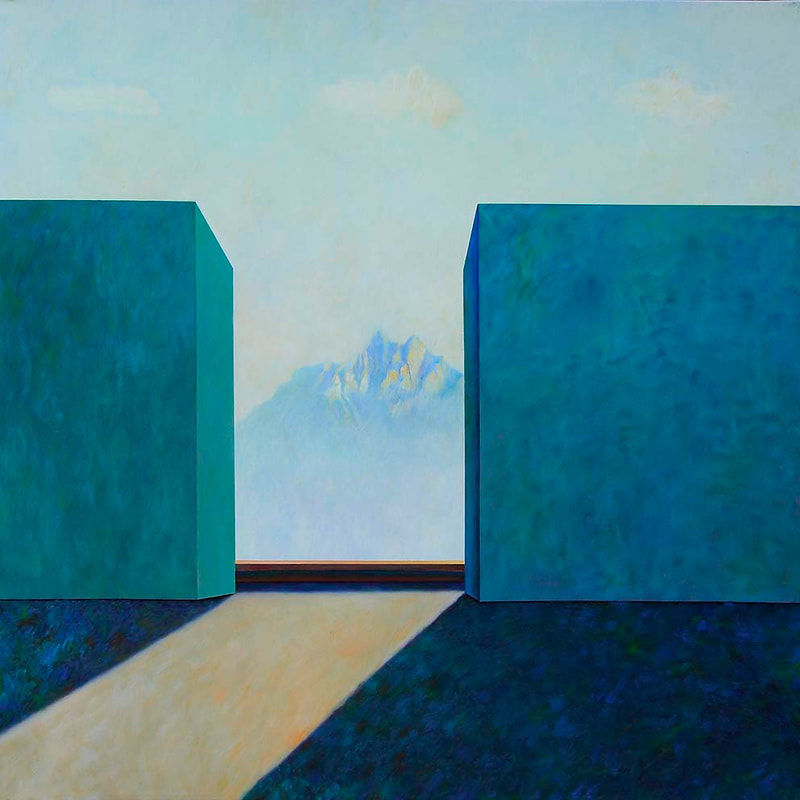 9 Studie, Abends 1, ÖL LW 100x100cm, 2006