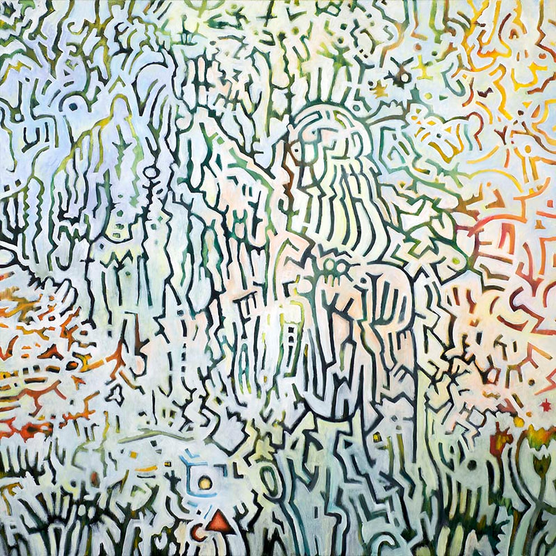 06 I.k.R."Die Terrasse", Serie 3, Öl LW, 100 x 100cm, 2012