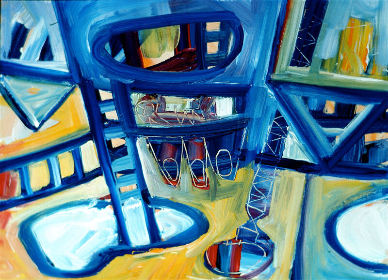 Signale & Stille / Weder Raum noch Zeit, Acryl auf Karton, 60 x 80cm, 1992 - 01