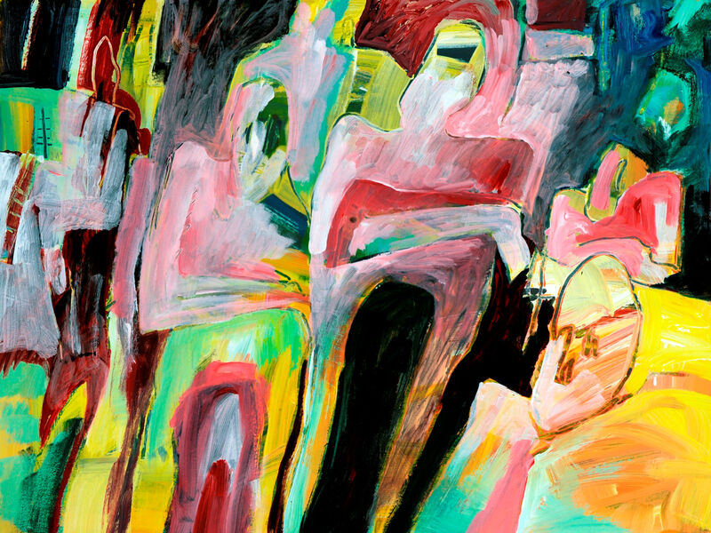 Signale & Stille /
Weder Raum noch Zeit, Acryl auf Karton, 60 x 80cm, 1992 - 07