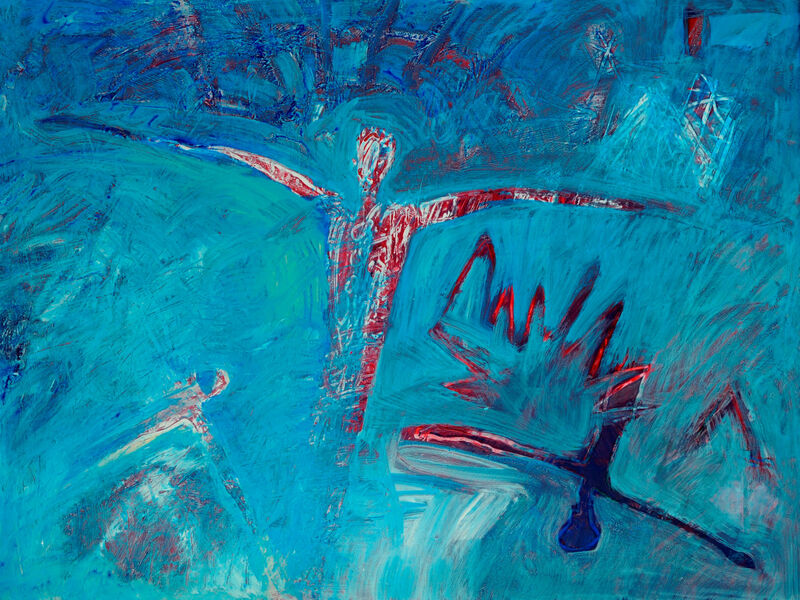 Signale & Stille /
Weder Raum noch Zeit, Acryl auf Karton, 60 x 80cm, 1992 - 09
