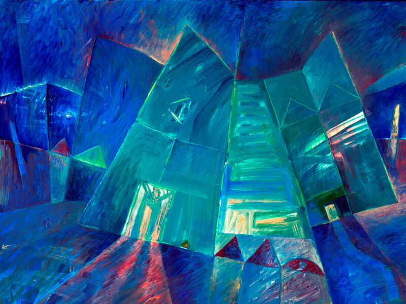Signale & Stille /
Weder Raum noch Zeit, Acryl auf Karton, 60 x 80cm, 1992 - 11