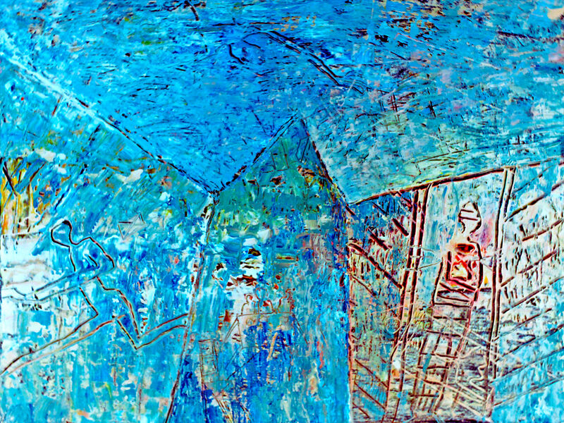 Signale & Stille / Weder Raum noch Zeit, Acryl auf Karton, 60 x 80cm, 1992 - 14*