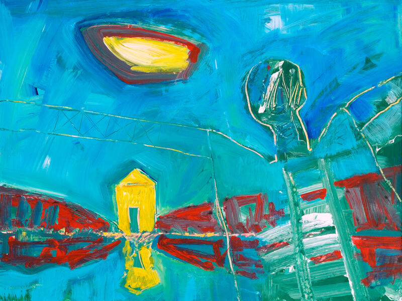 Signale & Stille /
Weder Raum noch Zeit, Acryl auf Karton, 60 x 80cm, 1992 - 15