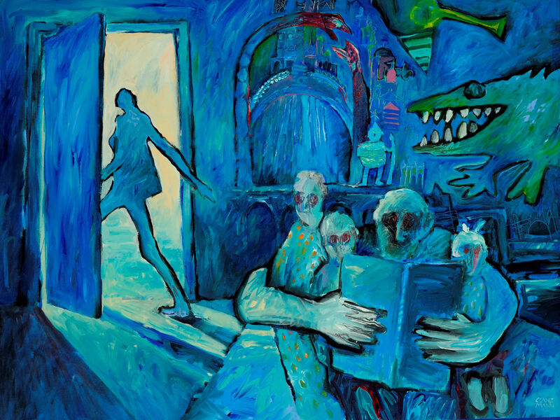 Signale & Stille /
Weder Raum noch Zeit, Acryl auf Karton, 60 x 80cm, 1992 - 16