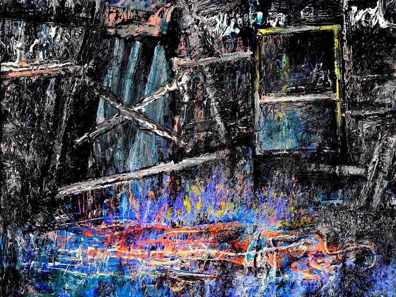 Squat-in-a-cold-room-5,-Acryl-auf-HK,-60-x-80cm,-1994