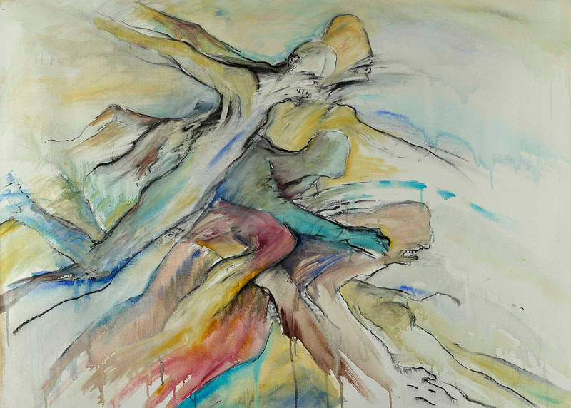 Still Alife 0, 100 x 140cm, Kohle & Acryl auf BW, 1989