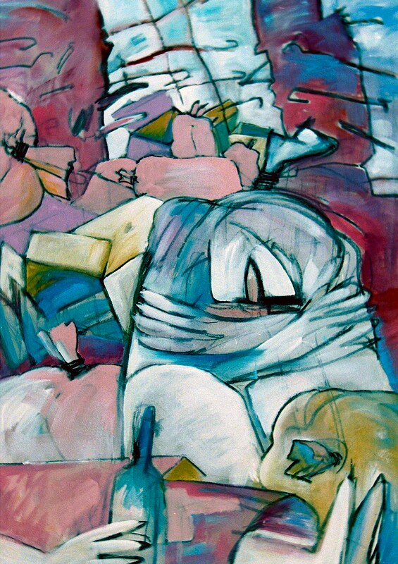Still Alife 4, 91 x 128cm, Kohle & Acryl auf BW, 1991