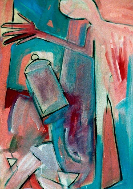 Still Alife 6, 91 x 128cm, Kohle & Acryl auf BW, 1991