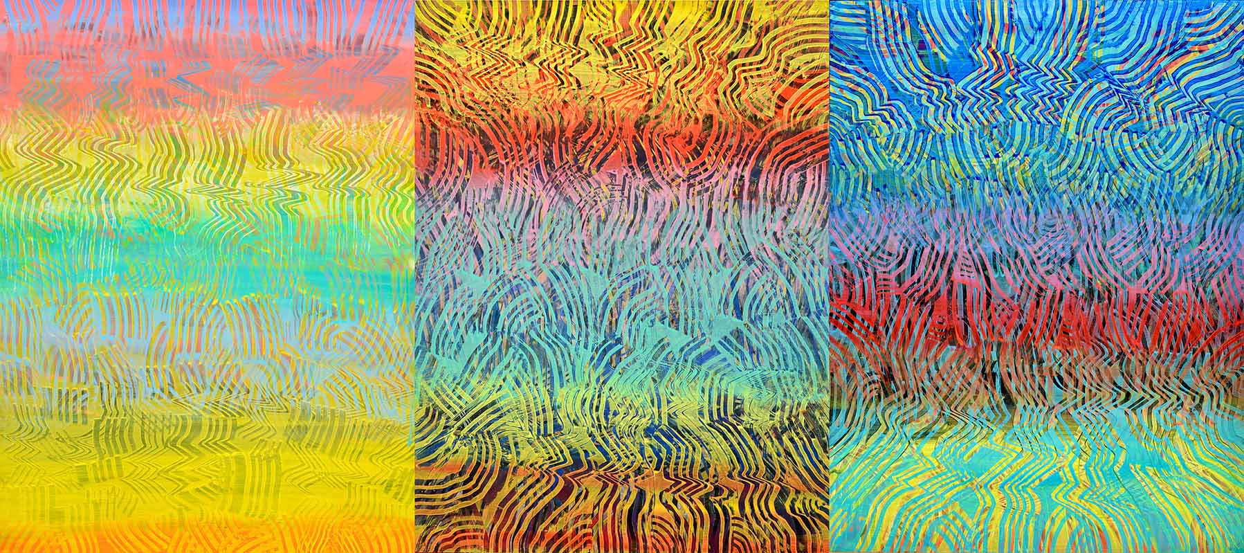 Tonspuren S8 (72,73,74) Kompilation Acryl,MDF, 80x180cm,2024