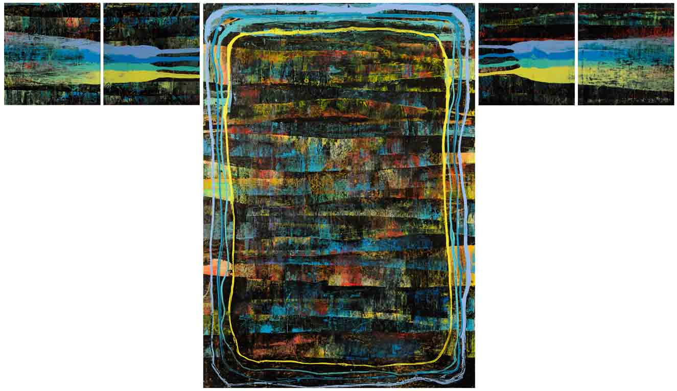 33 Tau - Isola, 5-teilig, Acryl auf Papier, 228 x 128cm, 1995.jpg