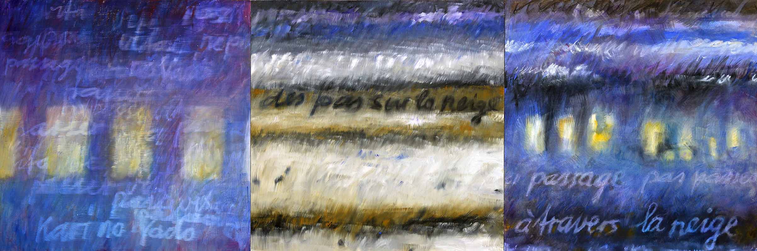 Tonspuren S3 (Debussy-des pas sur la neige) Kompilation mit 3 Elementen, 58x174cm, 2013 - 32