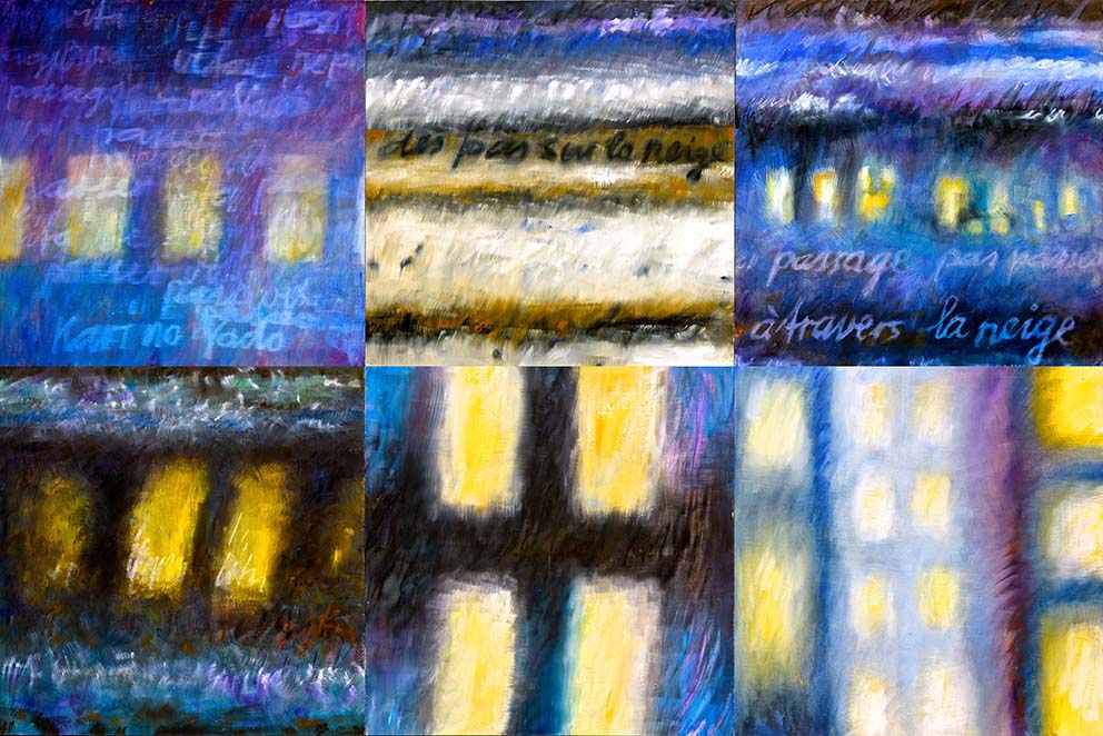 Tonspuren S3 (Debussy-des pas sur la neige) Kompilation mit 6 Elementen, 116x174cm, 2013, - 31