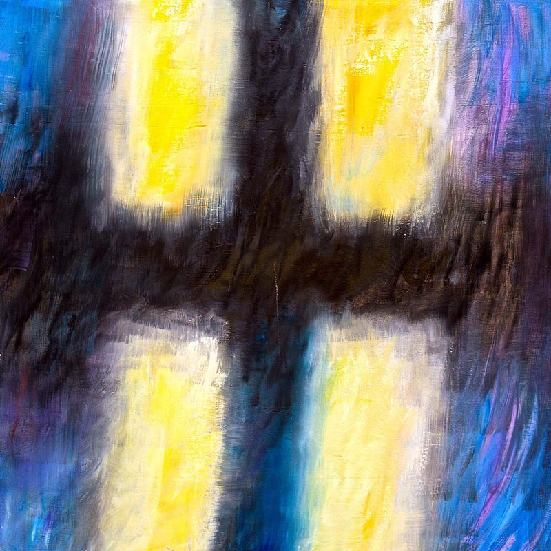 Tonspuren S3, ÖL auf Holzplatte, 58x58cm, 2013, Modul - 29