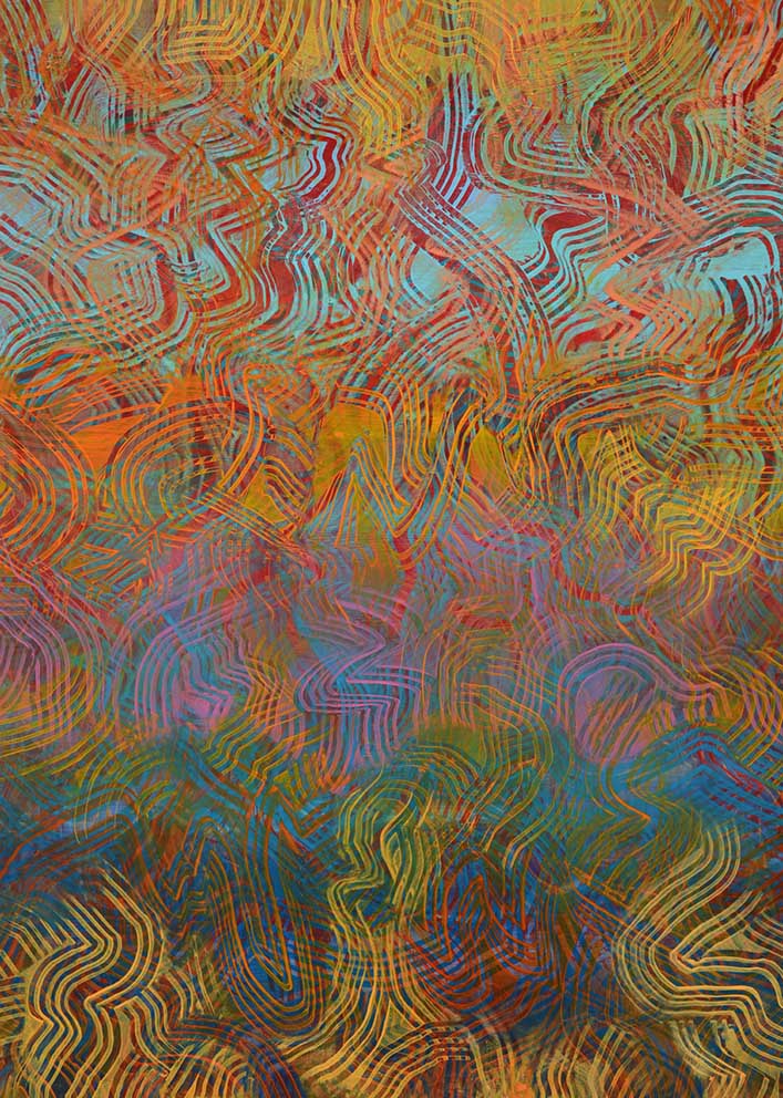 Tonspuren-S8--29-"Les parfums de la nuit" (Debussy),Acryl/Papier,92x128cm,2020