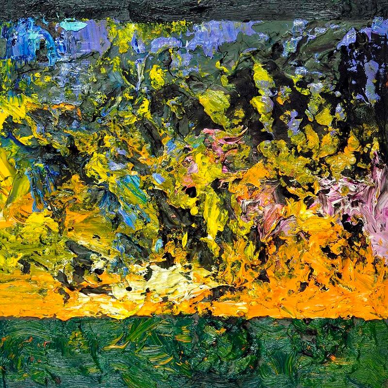 Tonspuren Serie 2, ÖL auf Holzplatte, 17x17x2cm, 2010 - 02