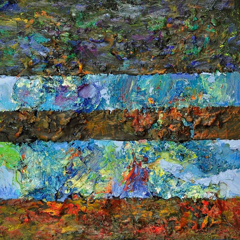 Tonspuren Serie 2, ÖL auf Holzplatte, 17x17x2cm, 2010 - 03