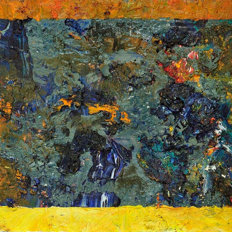 Tonspuren Serie 2, ÖL auf Holzplatte, 17x17x2cm, 2010 - 04