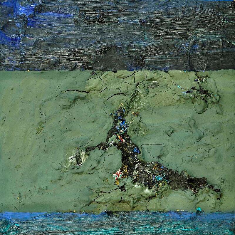 Tonspuren Serie 2, ÖL auf Holzplatte, 17x17x2cm, 2010 - 05